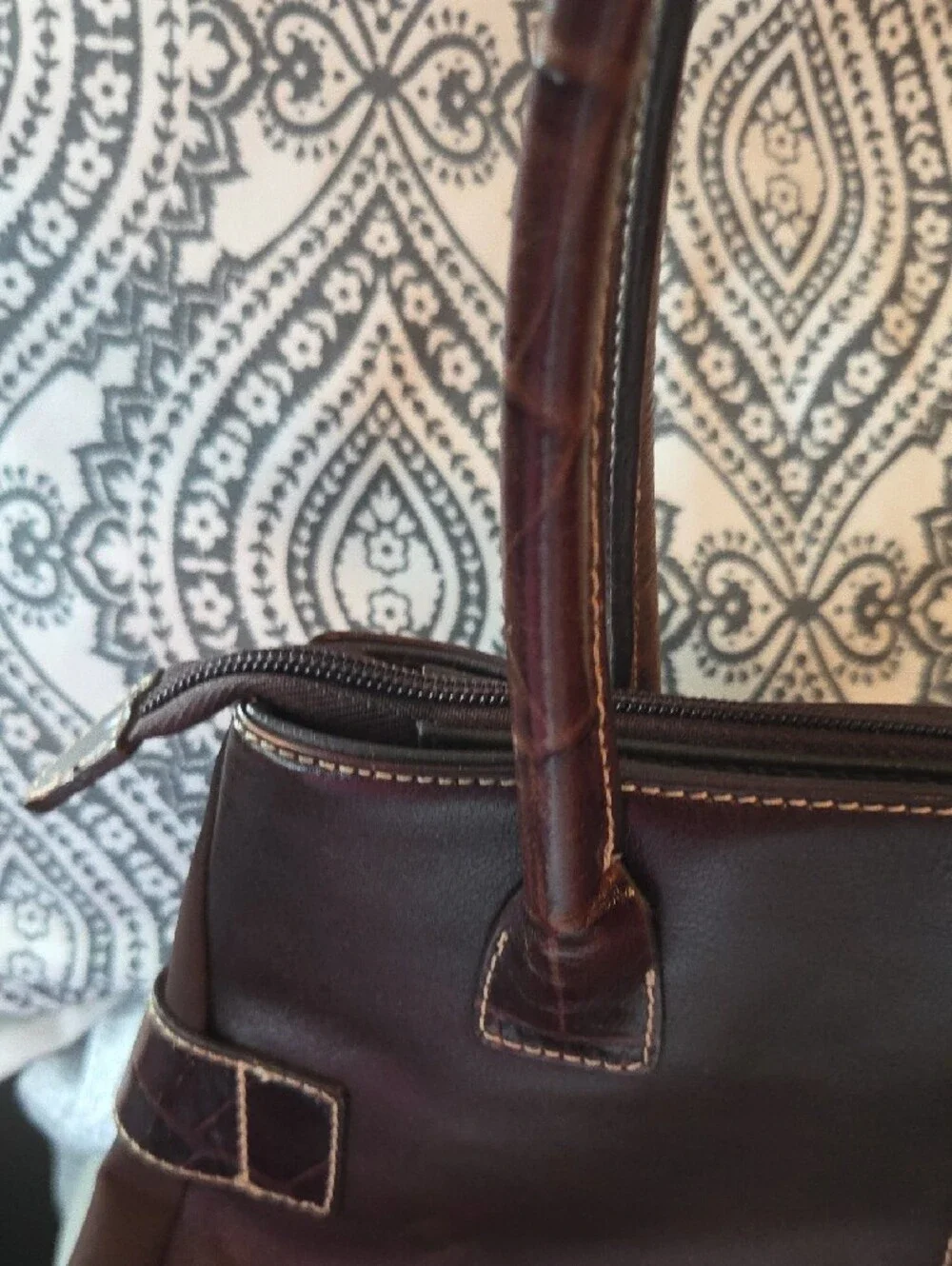 Franco Sarto Chocolate Brown Shoulder Bag with Buckle Detail